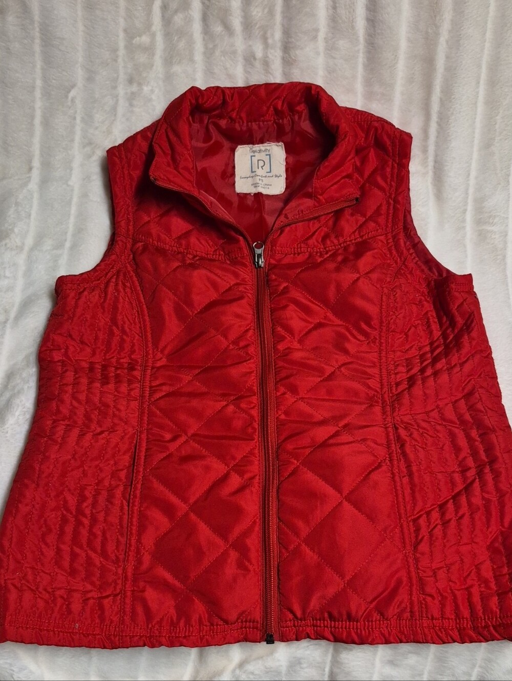Relativity Red Quilted Sleeveless Vest